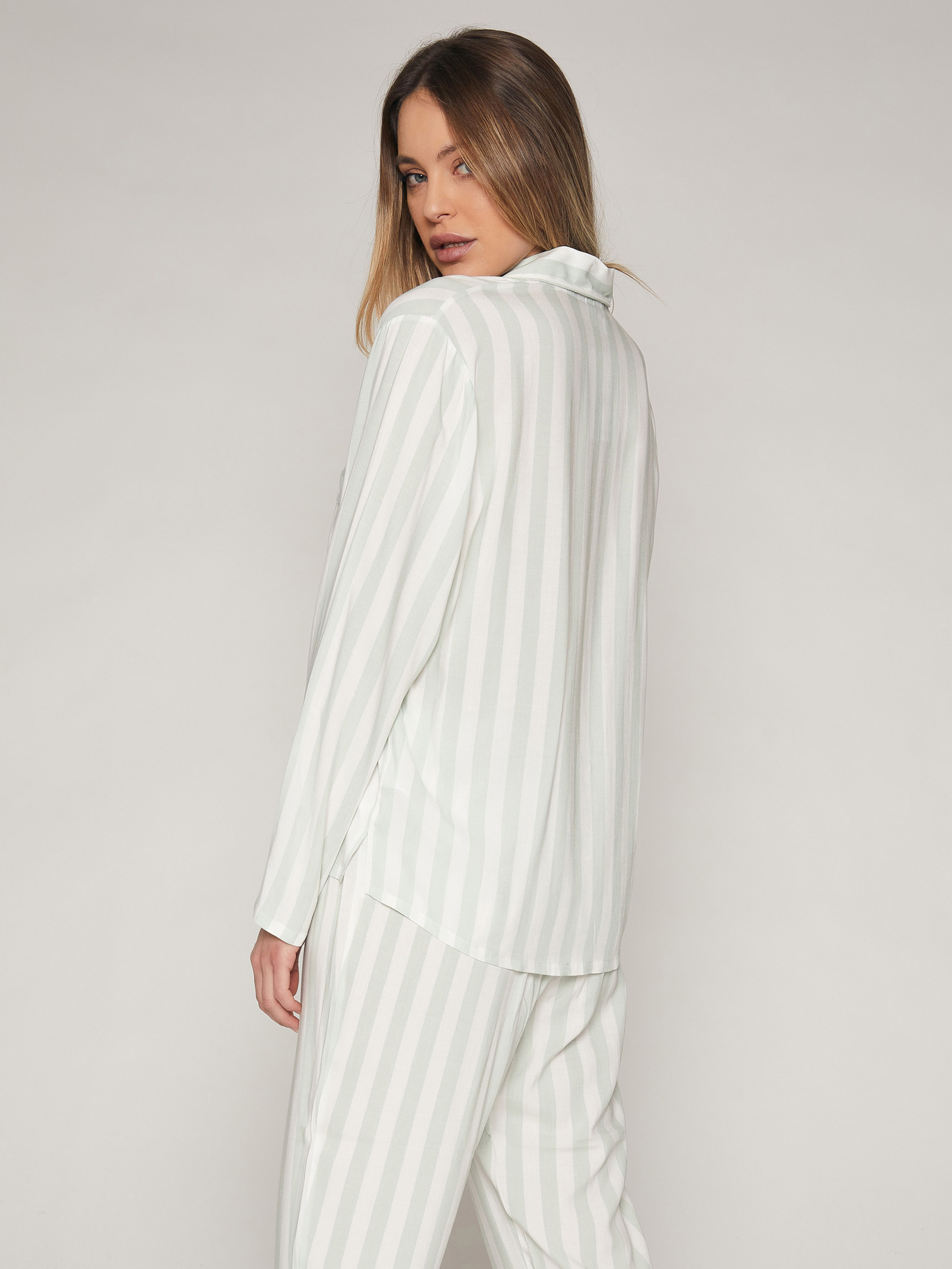PIJAMA ABERTO SENHORA CLASSIC STRIPES ADMAS 54106