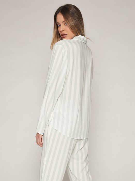 PIJAMA ABERTO SENHORA CLASSIC STRIPES ADMAS 54106