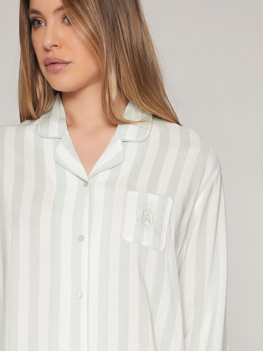 PIJAMA ABERTO SENHORA CLASSIC STRIPES ADMAS 54106