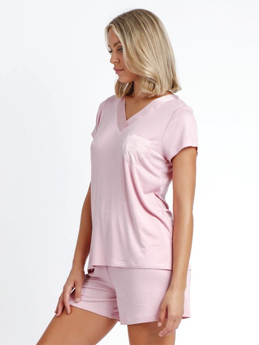 PIJAMA SENHORA SATIN BANDS ADMAS 60146