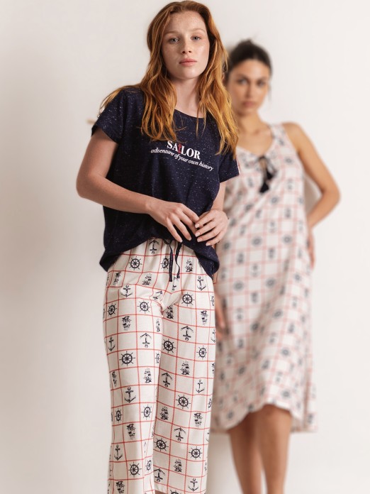 PIJAMA SENHORA PALAZZO SAILOR ADMAS 60177