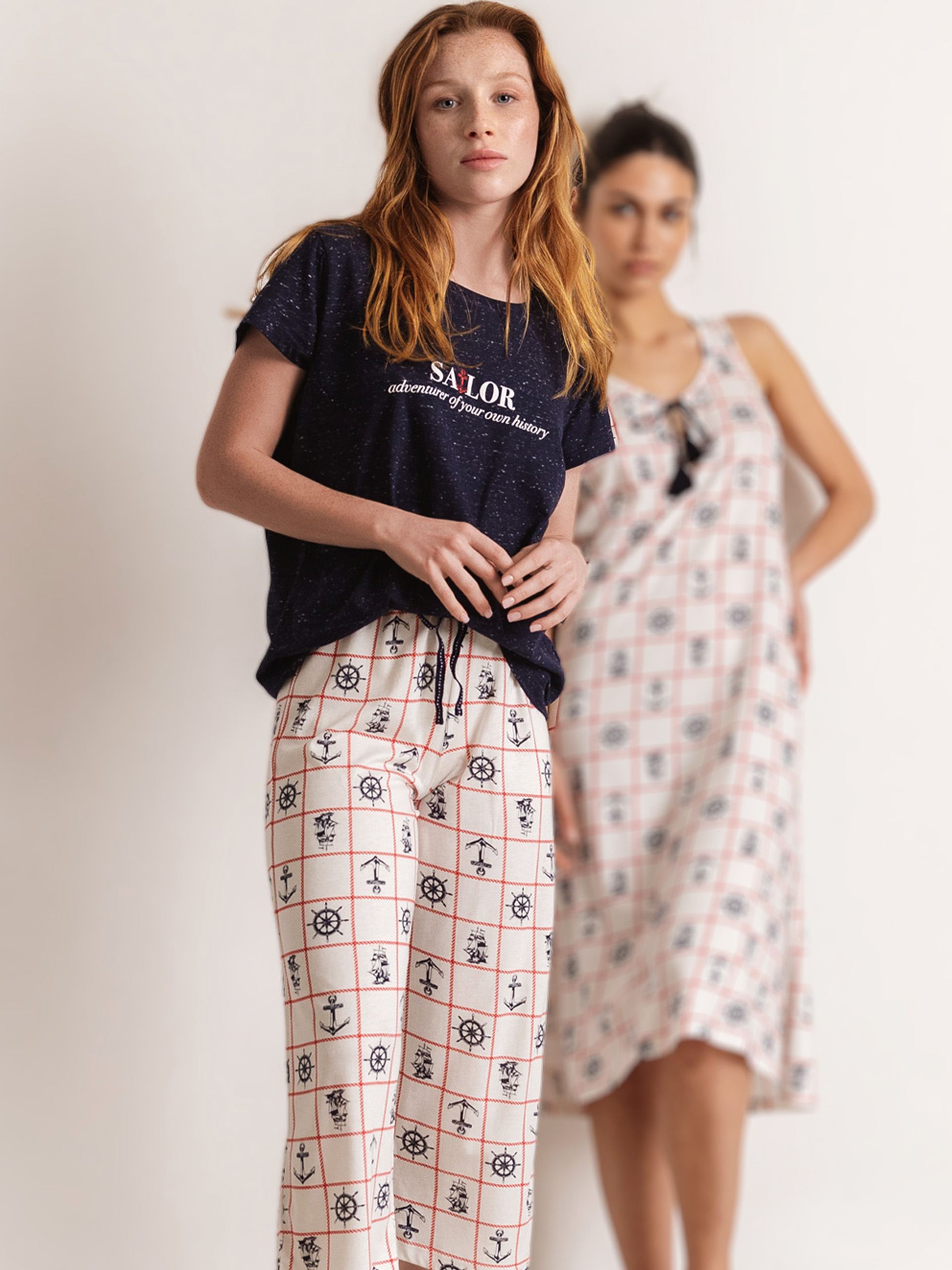 PIJAMA SEÑORA PALAZZO MARINERO ADMAS 60177