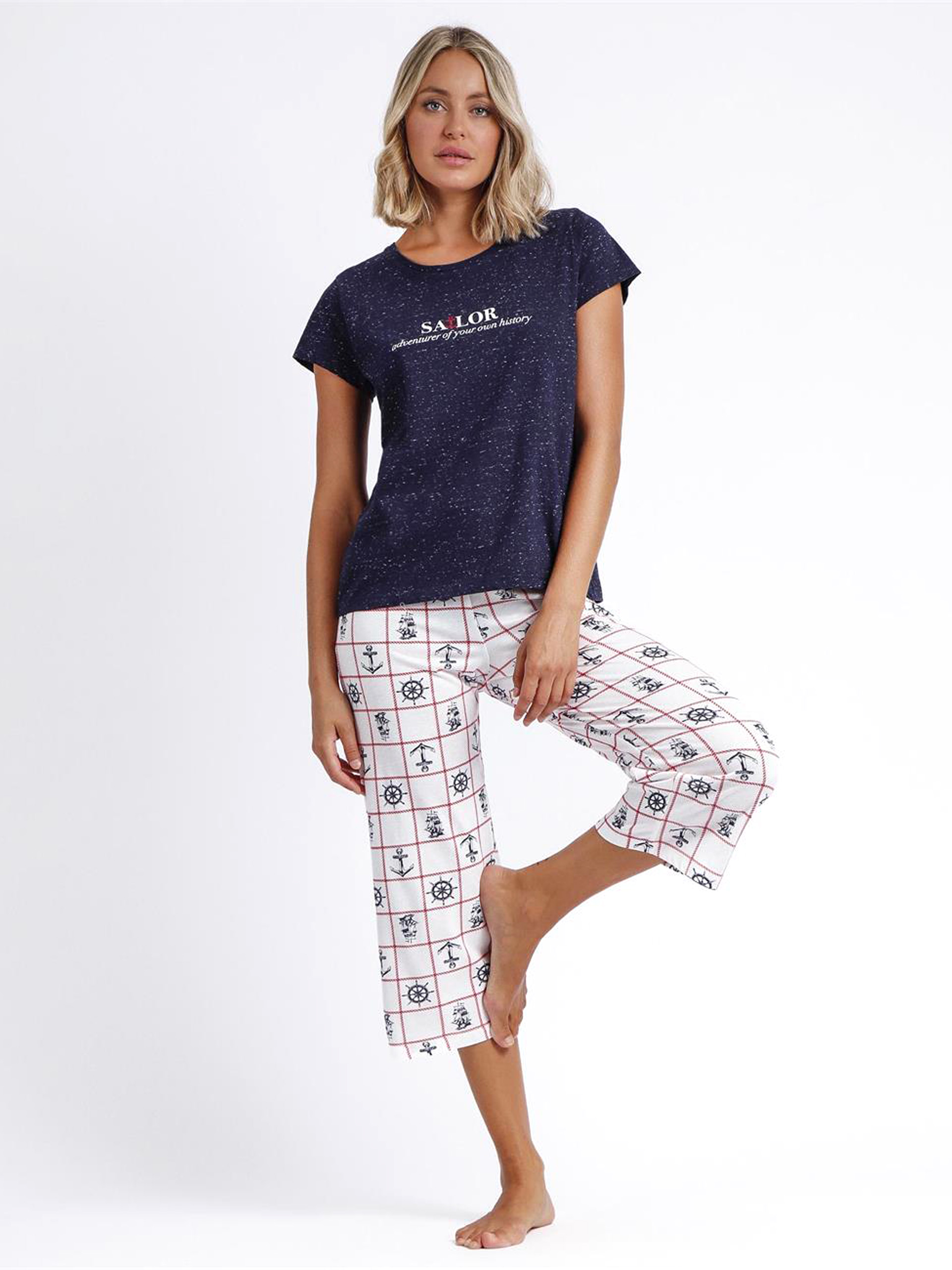 PIJAMA SEÑORA PALAZZO MARINERO ADMAS 60177