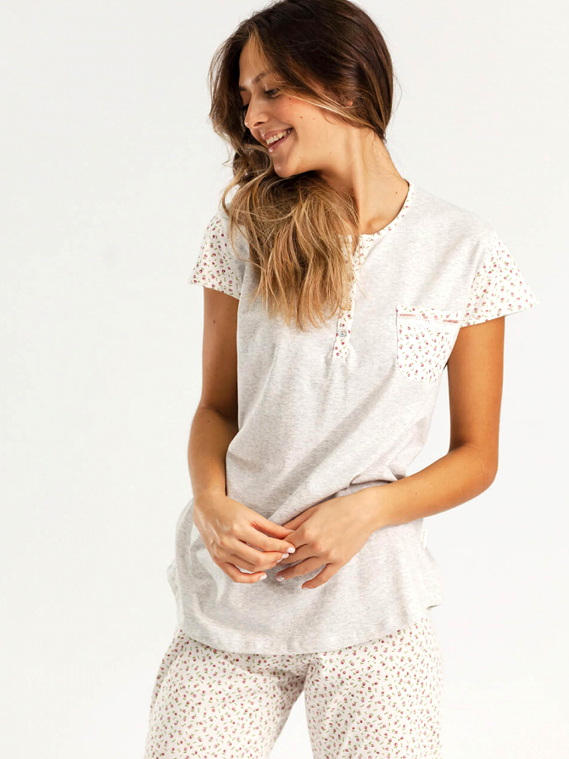 PIJAMA SEÑORA CON PANTALÓN CORTO MIRA 8745MV