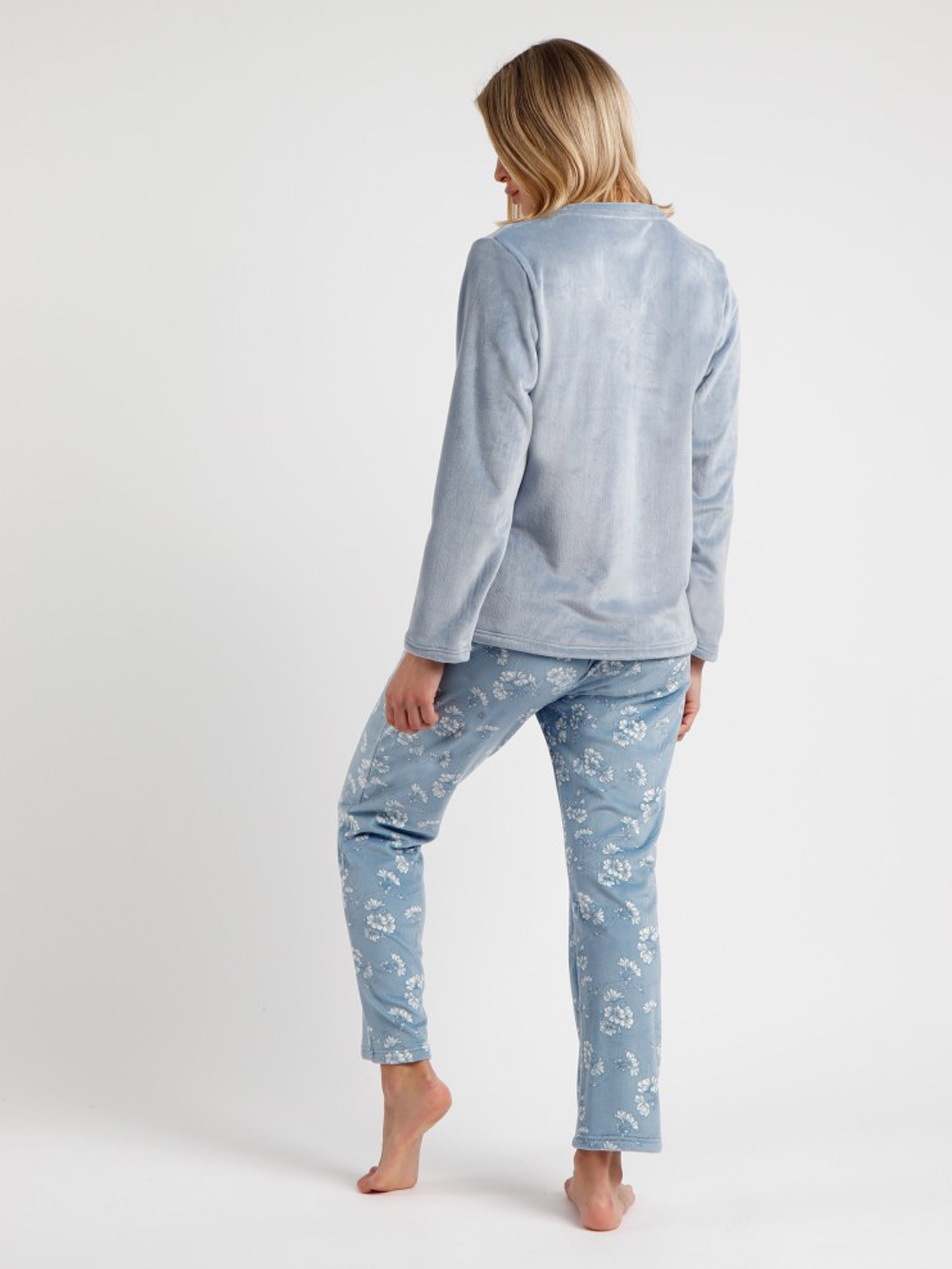 PIJAMA SENHORA PICO WHITE FLOWERS ADMAS 60232