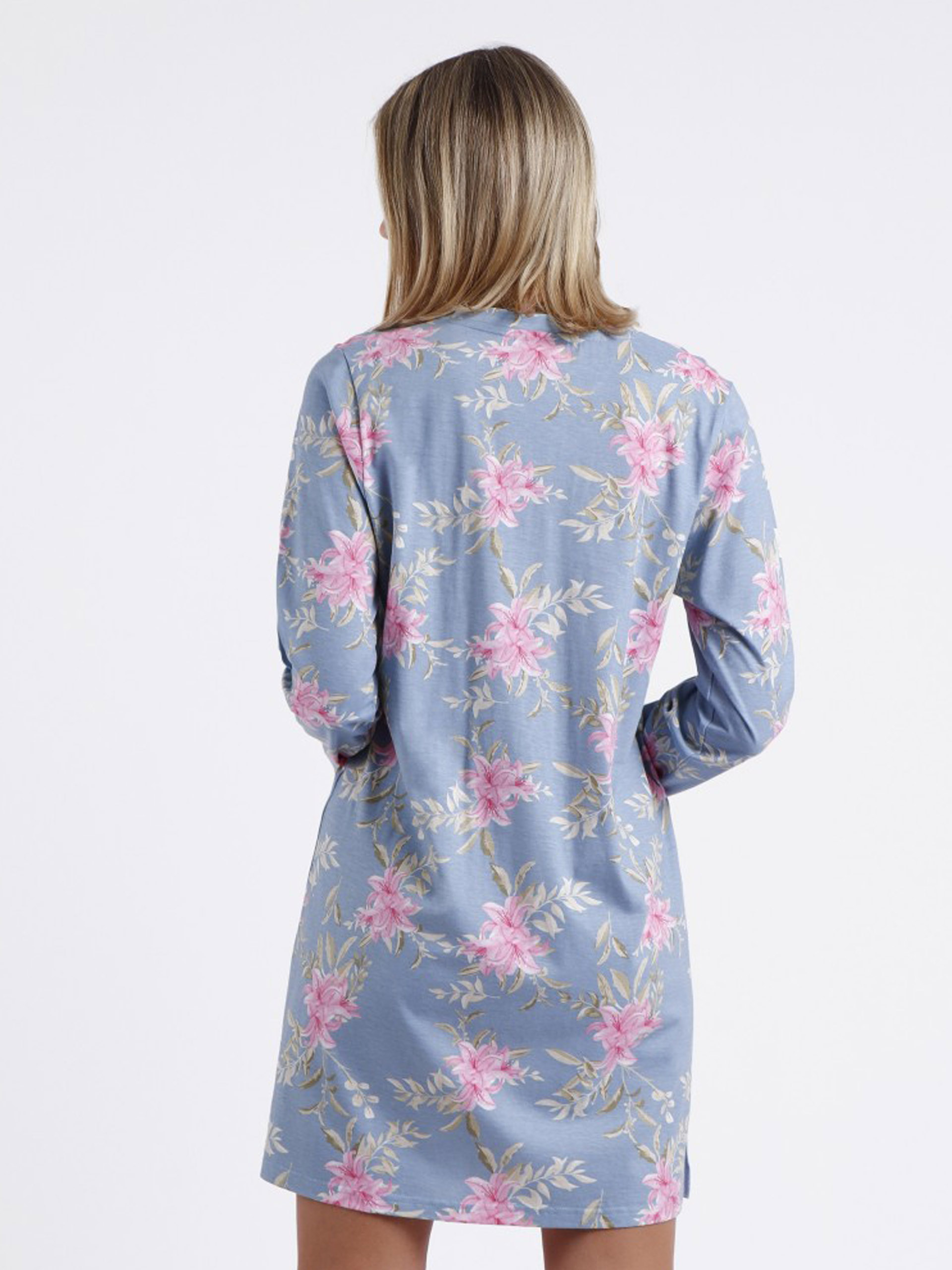 CAMISOLA SENHORA PINK & BLUE FLOWERS ADMAS 61180