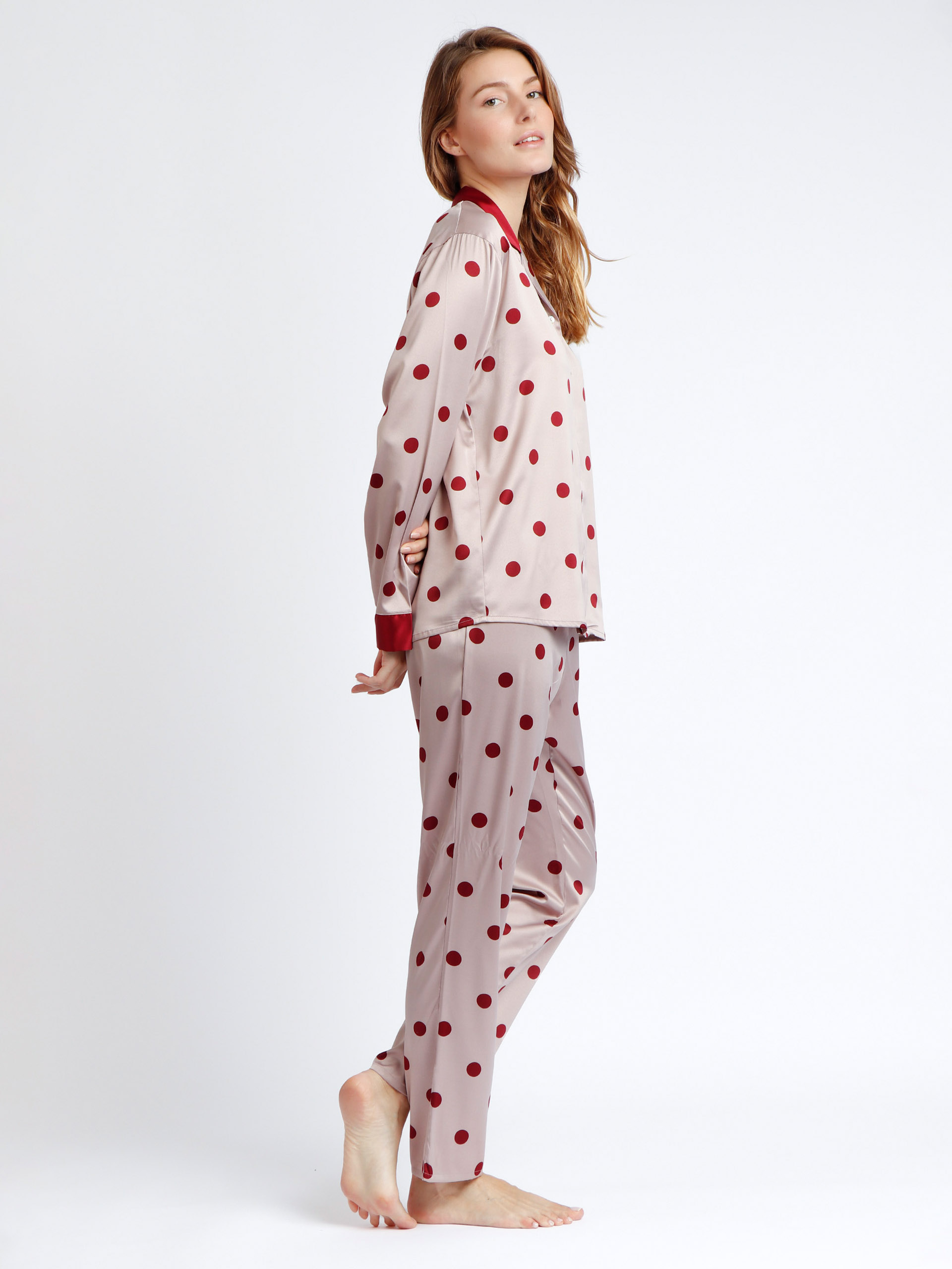 PIJAMA SEÑORA ABIERTO ELEGANTE LUNARES ADMAS 60238