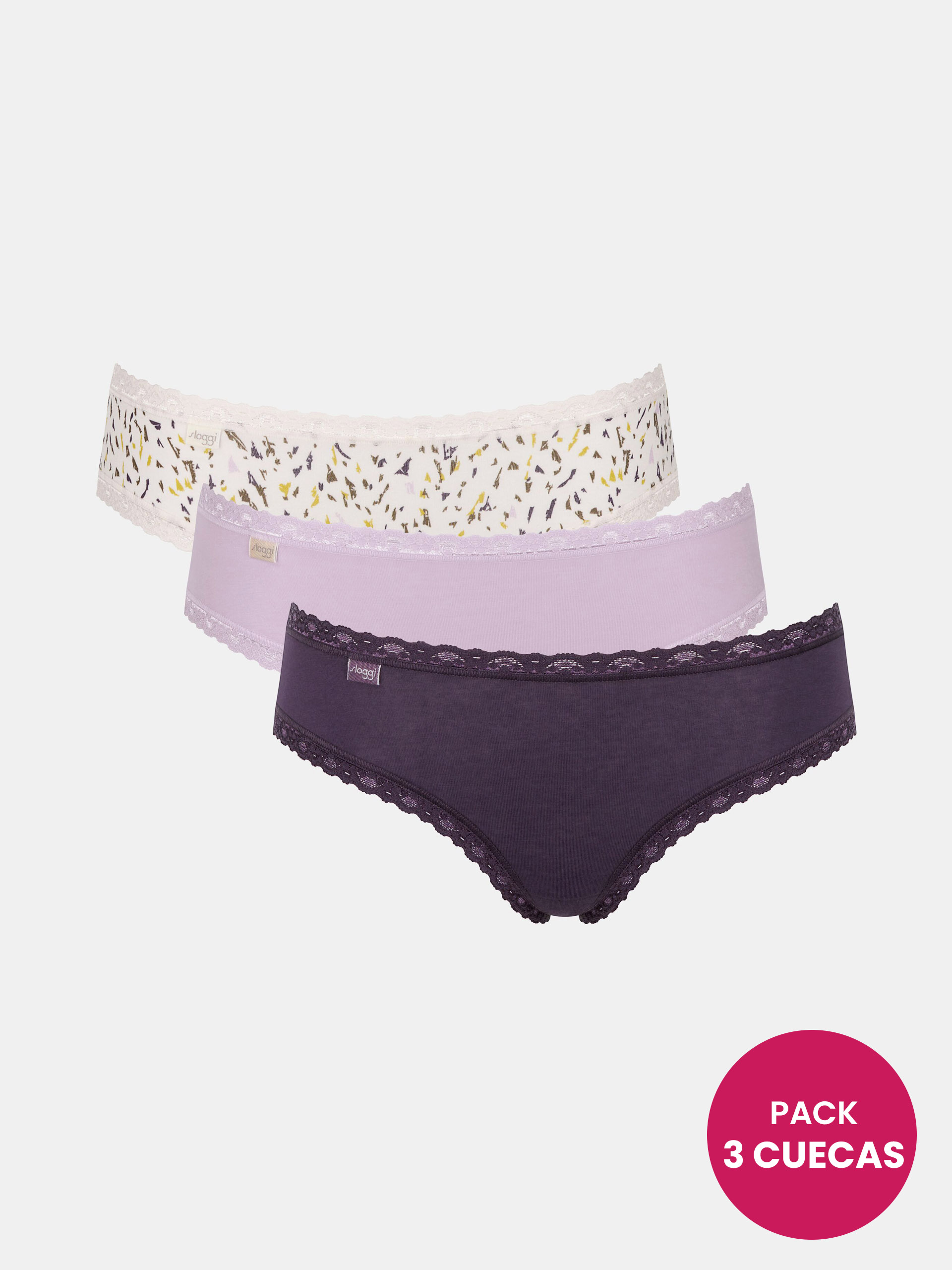 PACK 3 BRIEFS SLOGGI 24/7 WEEKEND HIPSTER C3P