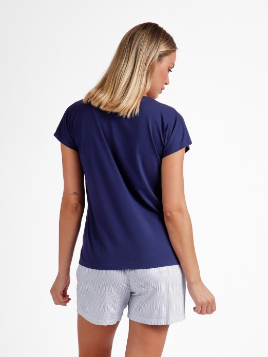 PIJAMA SENHORA BLUE AND BLUE MOD C ADMAS 62055