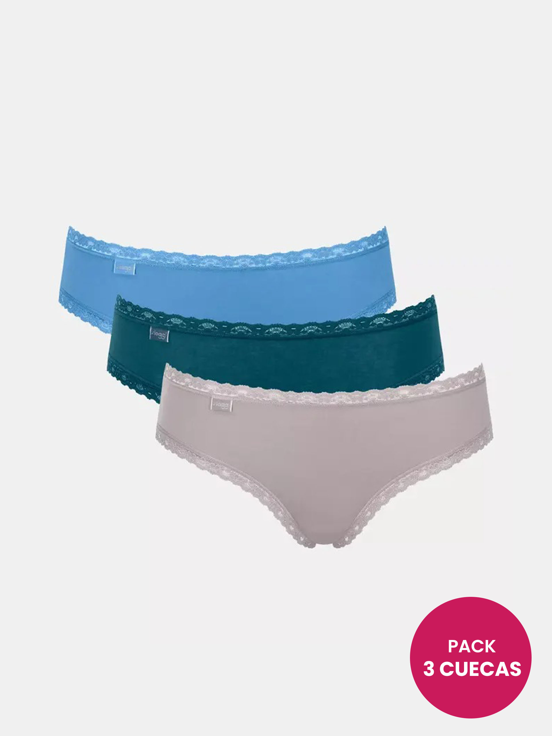 PACK 3 BRIEFS SLOGGI 24/7 WEEKEND HIPSTER C3P