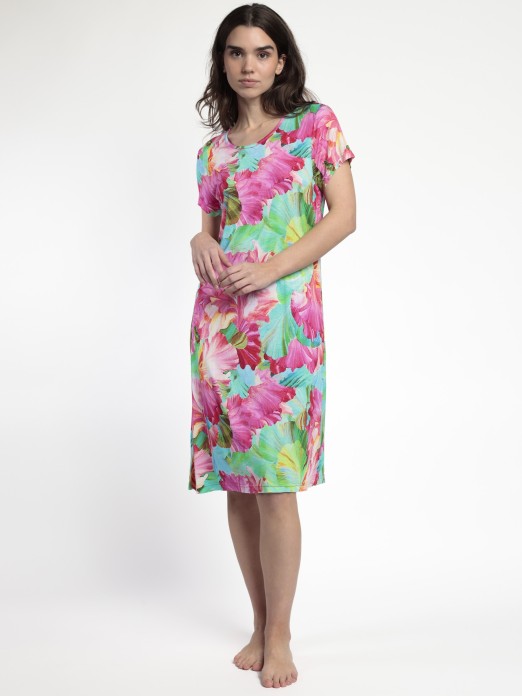 ADMAS GARDEN WOMEN´S BRIGHT FLOWERS SHORT-SLEEVED SWEATER 61327