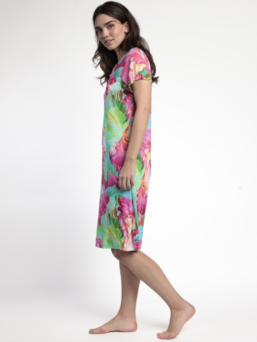 ADMAS GARDEN WOMEN´S BRIGHT FLOWERS SHORT-SLEEVED SWEATER 61327