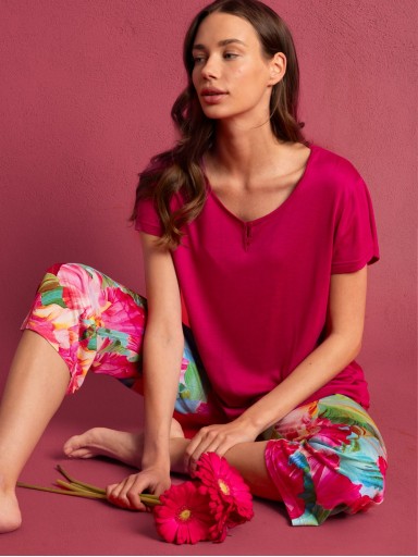 ADMAS GARDEN BRIGHT FLOWERS SHORT-SLEEVE PAJAMAS FOR WOMEN 63042