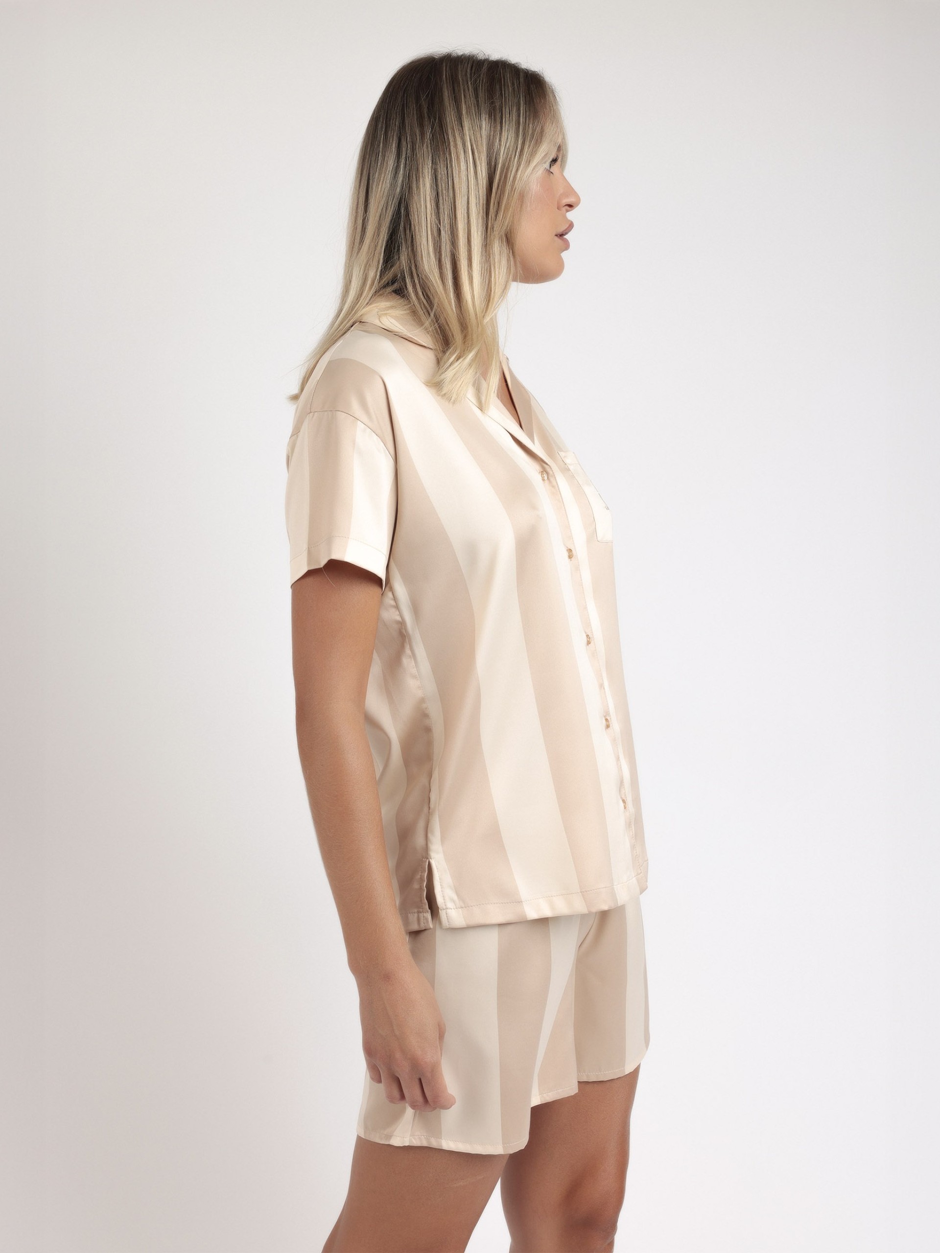 PIJAMA SENHORA ABERTO ADMAS LUXE STRIPES 63091