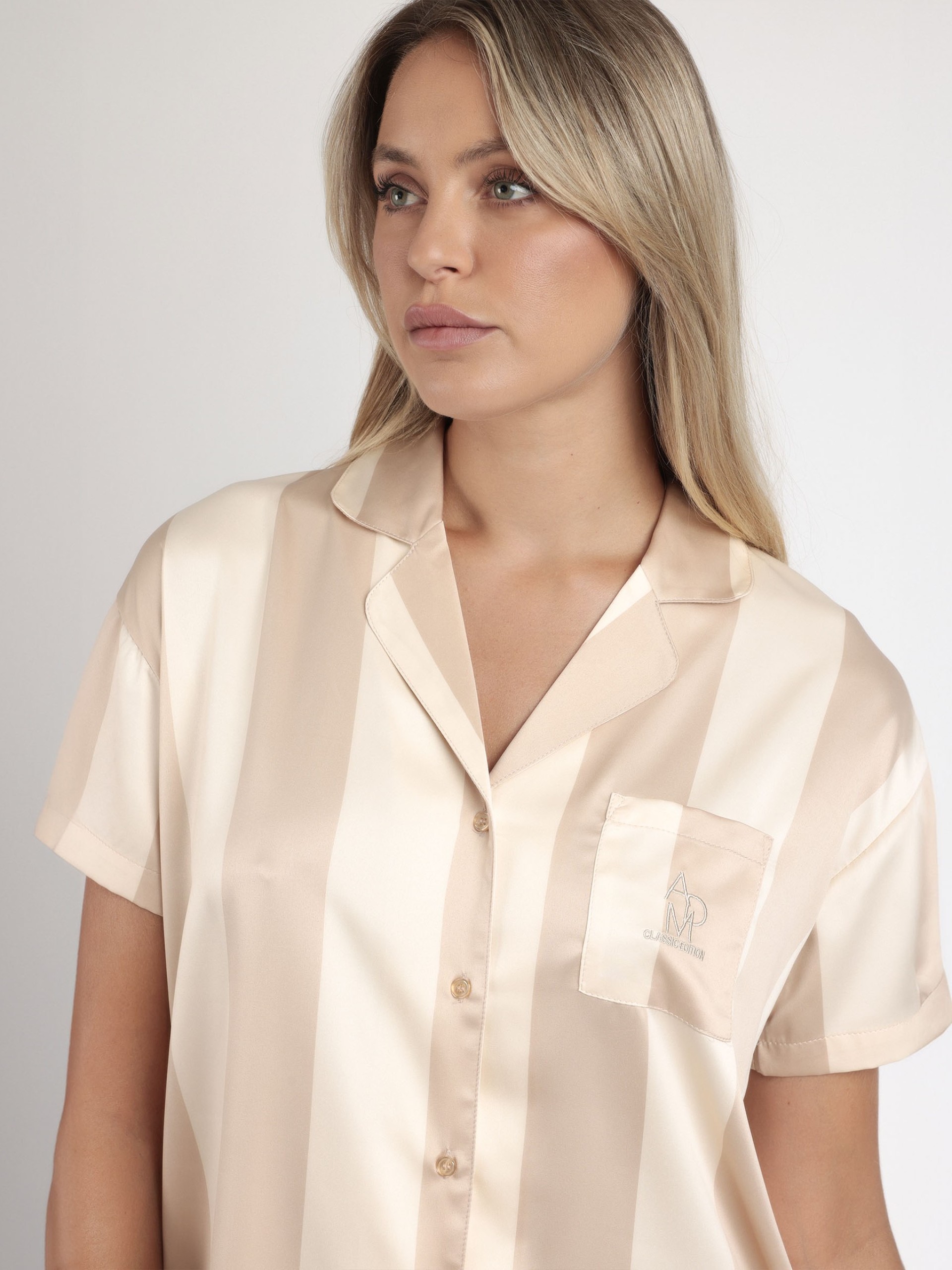 PIJAMA SENHORA ABERTO ADMAS LUXE STRIPES 63091