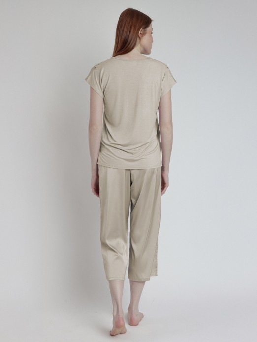 PIJAMA SENHORA C/ CALÇA ADMAS SATIN AND GUIPUR 63098