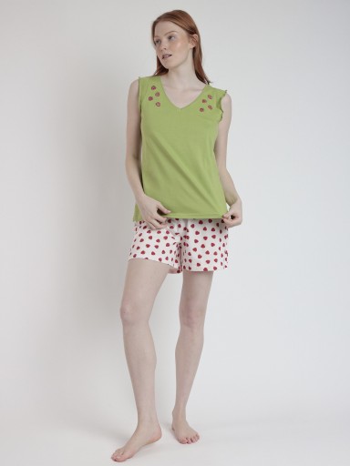 ADMAS STRAWBERRY FIELD 63048 WOMEN'S SLEEVELESS PAJAMAS