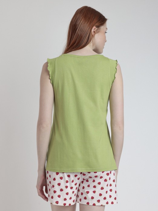 ADMAS STRAWBERRY FIELD 63048 WOMEN'S SLEEVELESS PAJAMAS