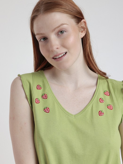 ADMAS STRAWBERRY FIELD 63048 WOMEN'S SLEEVELESS PAJAMAS