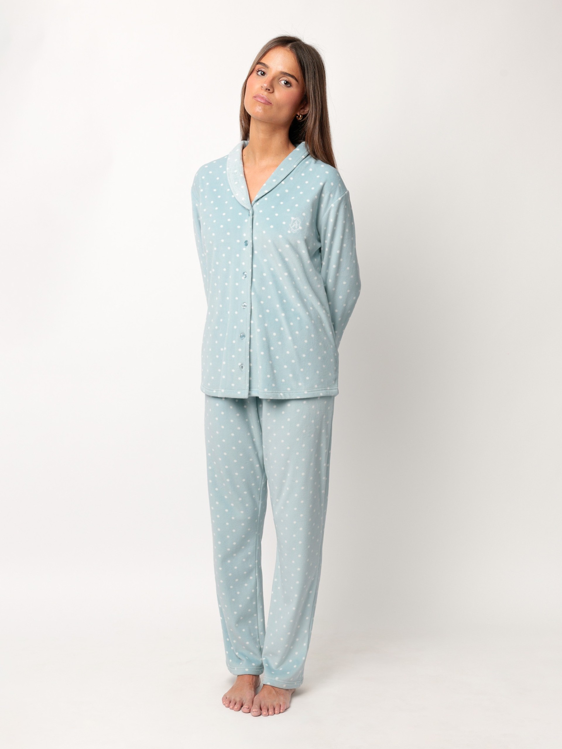 PIJAMA SEÑORA LUNARES ENCAJE G ADMAS 62650
