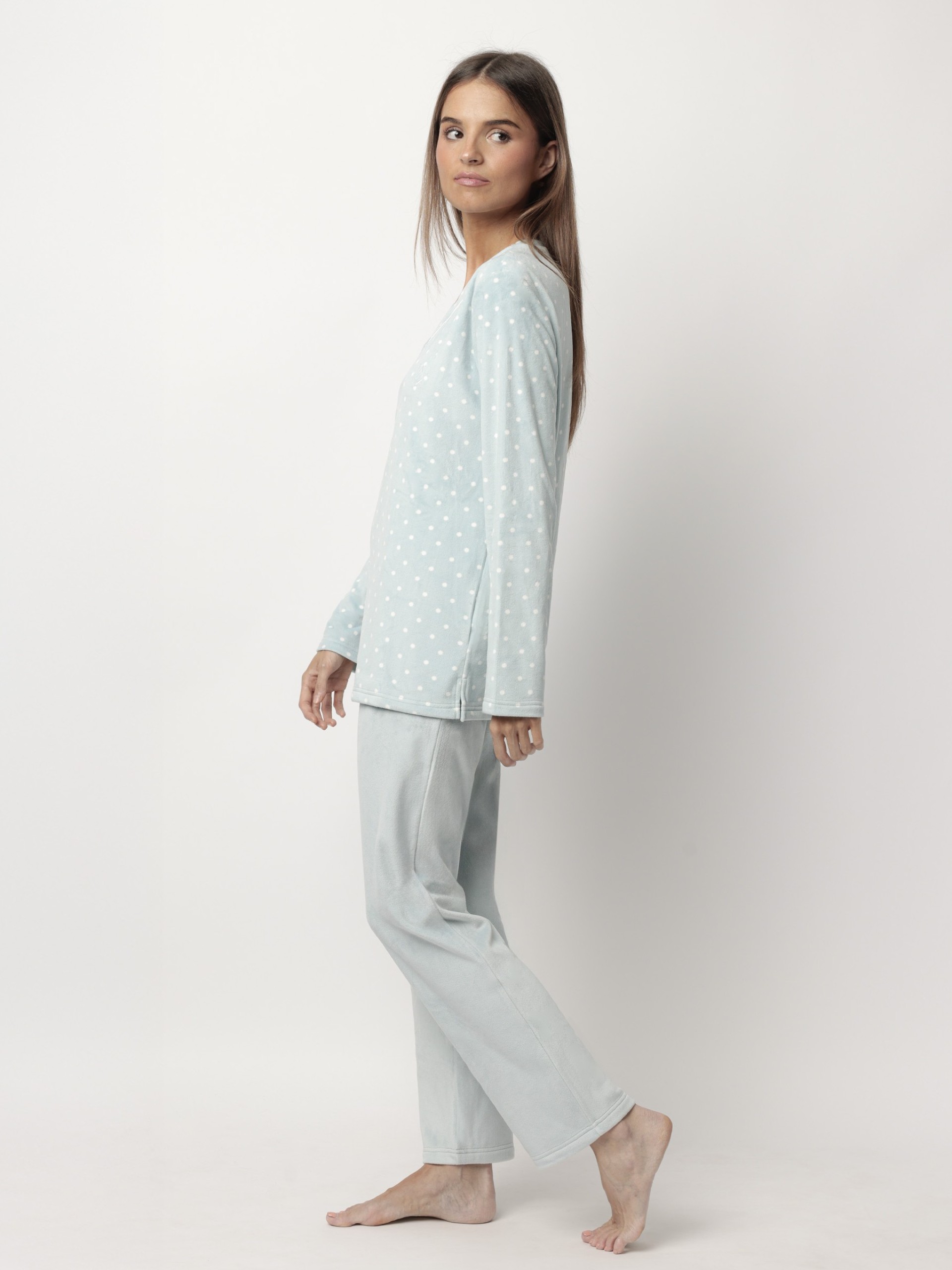 PIJAMA SENHORA DOTS LACE E ADMAS 62651