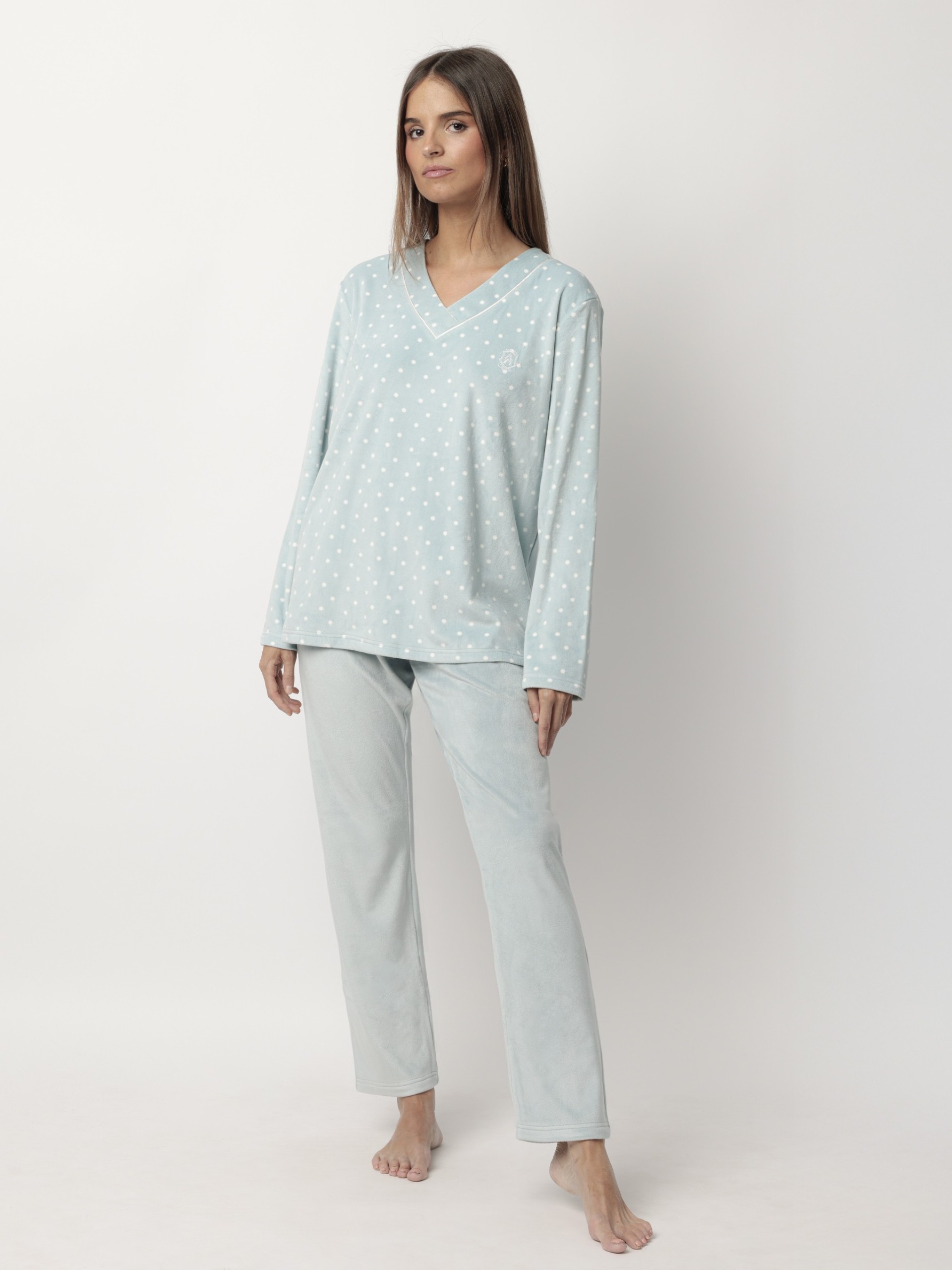 PIJAMA SENHORA DOTS LACE E ADMAS 62651