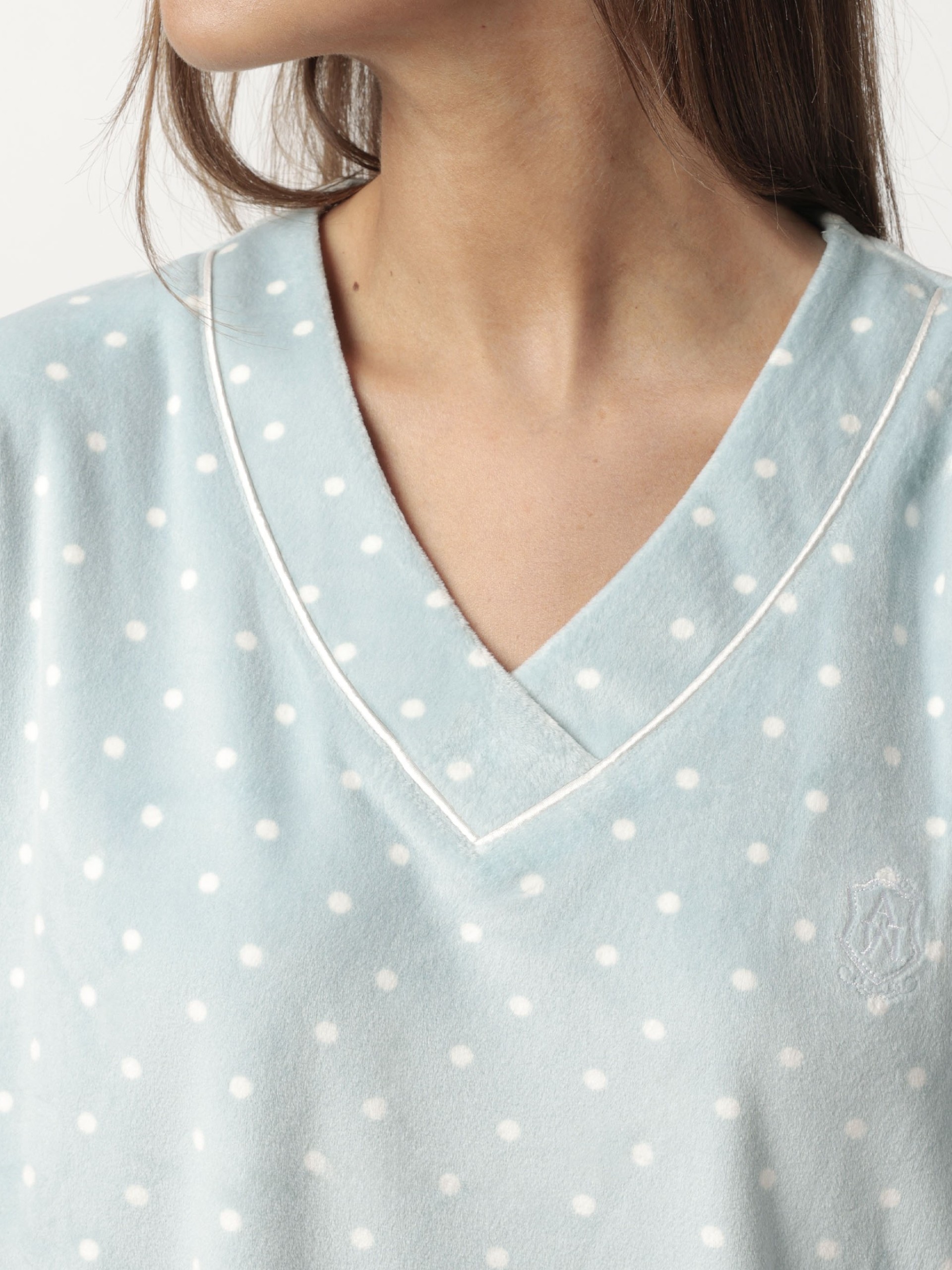 PIJAMA SENHORA DOTS LACE E ADMAS 62651