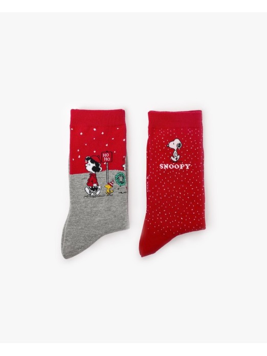 PEANUTS WOMENS'S HOHO MOOD SOCKS (Pack 2 pairs)