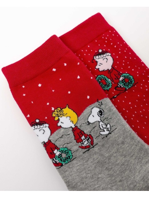 PEANUTS WOMENS'S HOHO MOOD SOCKS  (Pack 2 pairs)